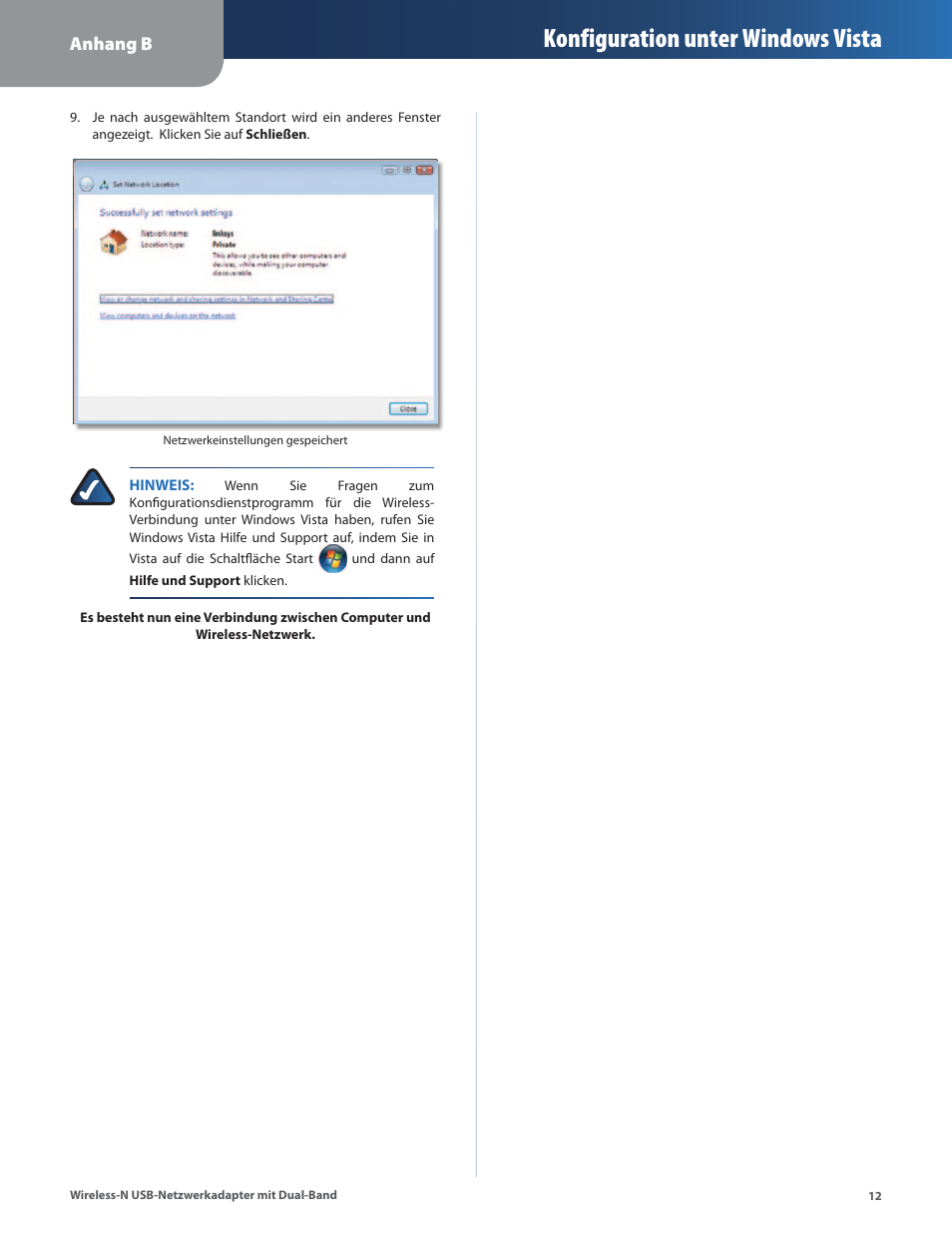 Konfiguration unter windows vista | Cisco WUSB600N User Manual | Page 15 / 43