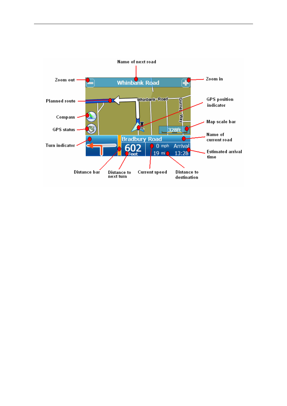 Navi navigation screen | Binatone X350 User Manual | Page 28 / 41