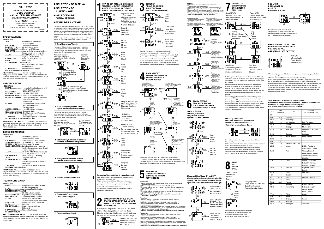 Q&Q QUARTZ P590 User Manual | 2 pages