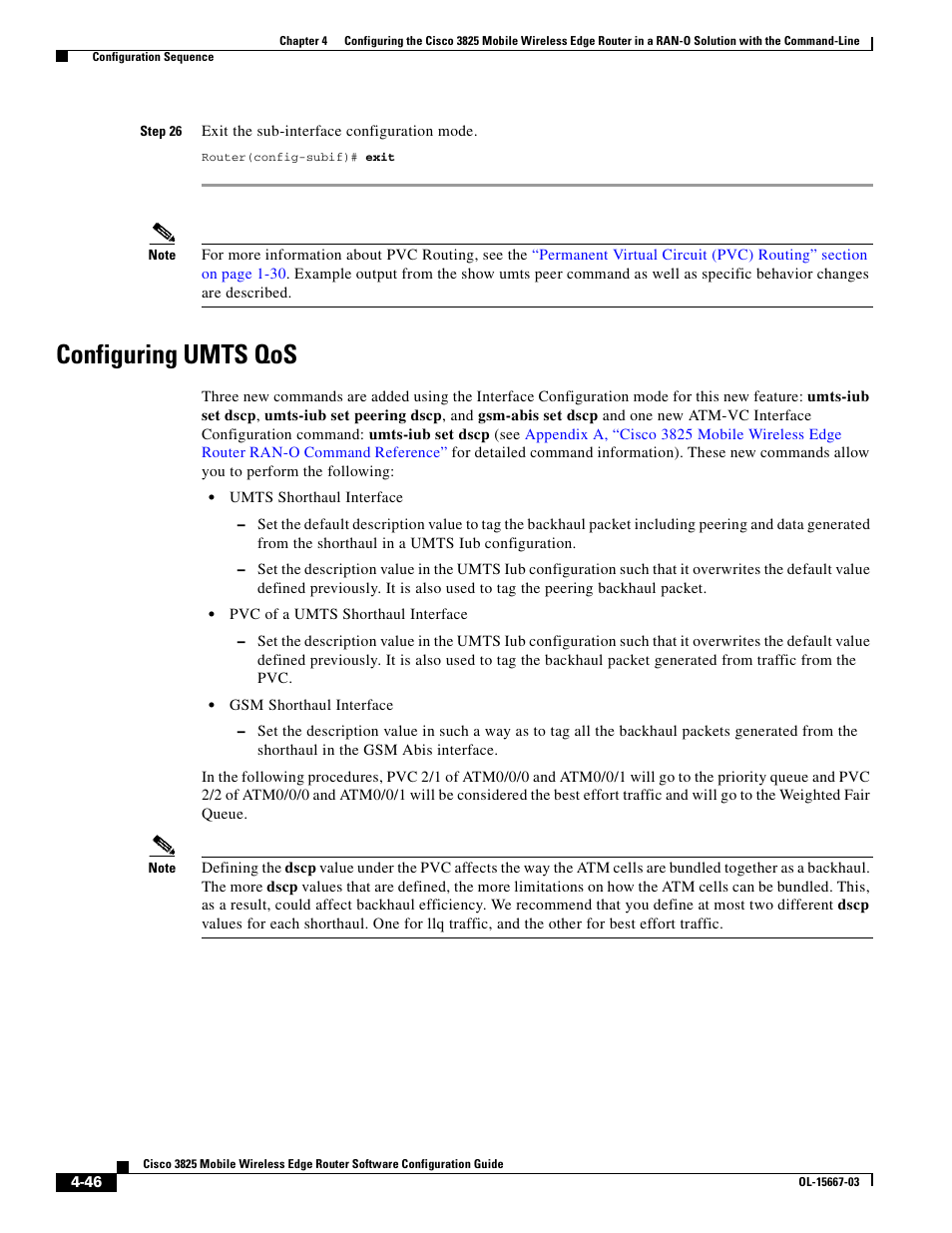 Configuring umts qos | Cisco 3825 User Manual | Page 104 / 358