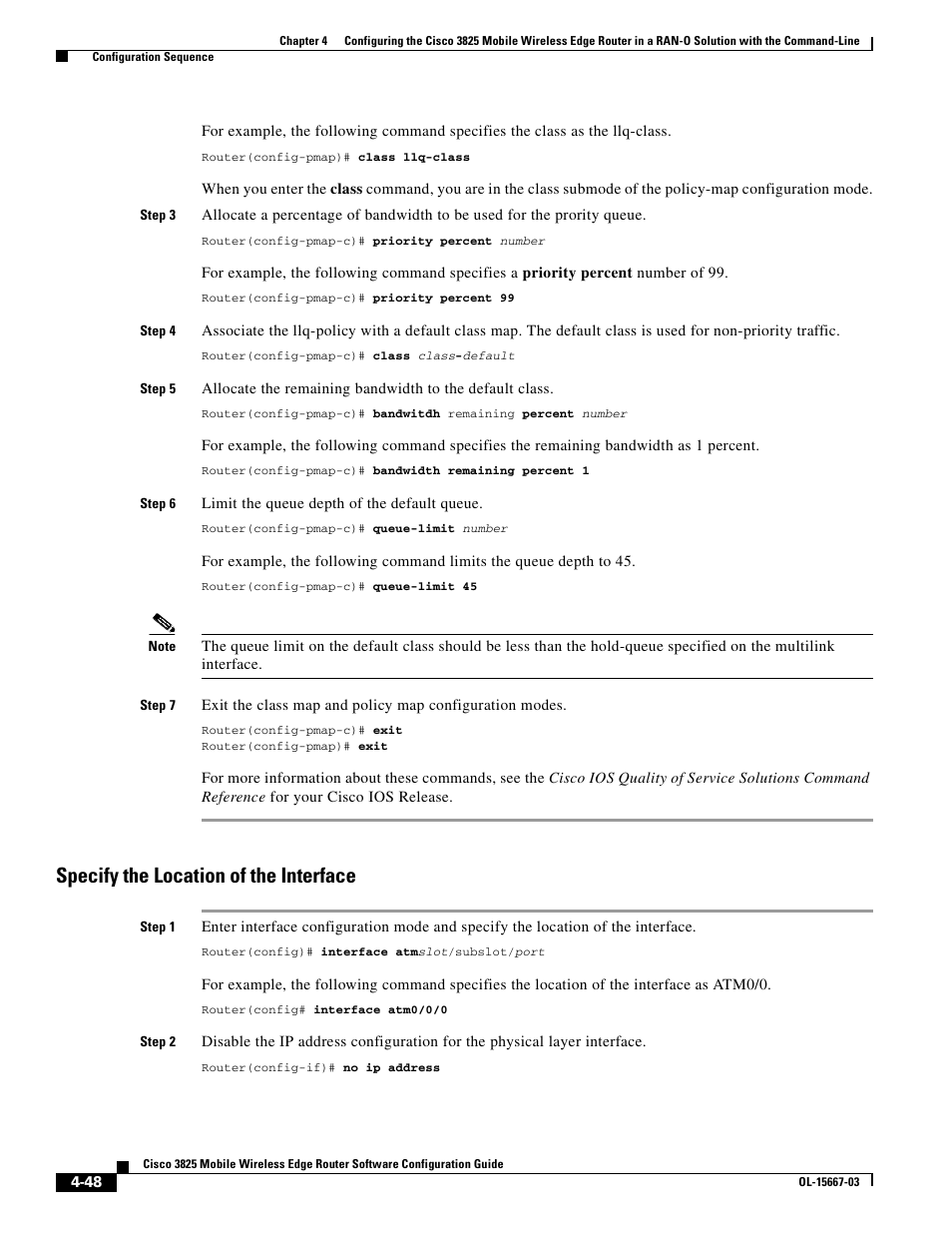 Specify the location of the interface | Cisco 3825 User Manual | Page 106 / 358