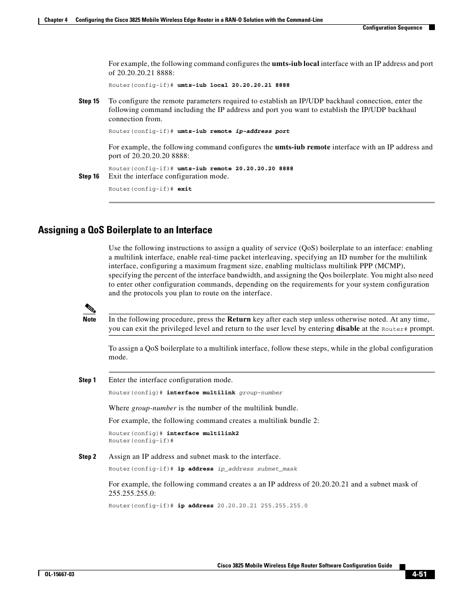 Assigning a qos boilerplate to an interface | Cisco 3825 User Manual | Page 109 / 358