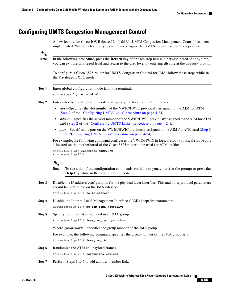 Configuring umts congestion management control | Cisco 3825 User Manual | Page 113 / 358