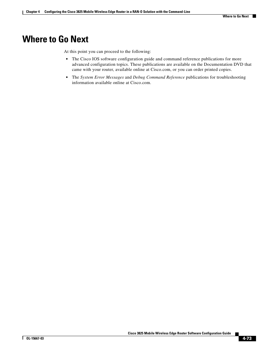 Where to go next | Cisco 3825 User Manual | Page 131 / 358