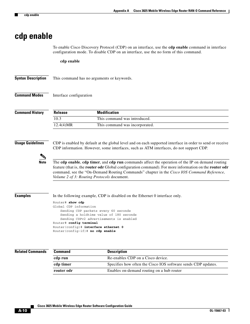 Cdp enable | Cisco 3825 User Manual | Page 142 / 358