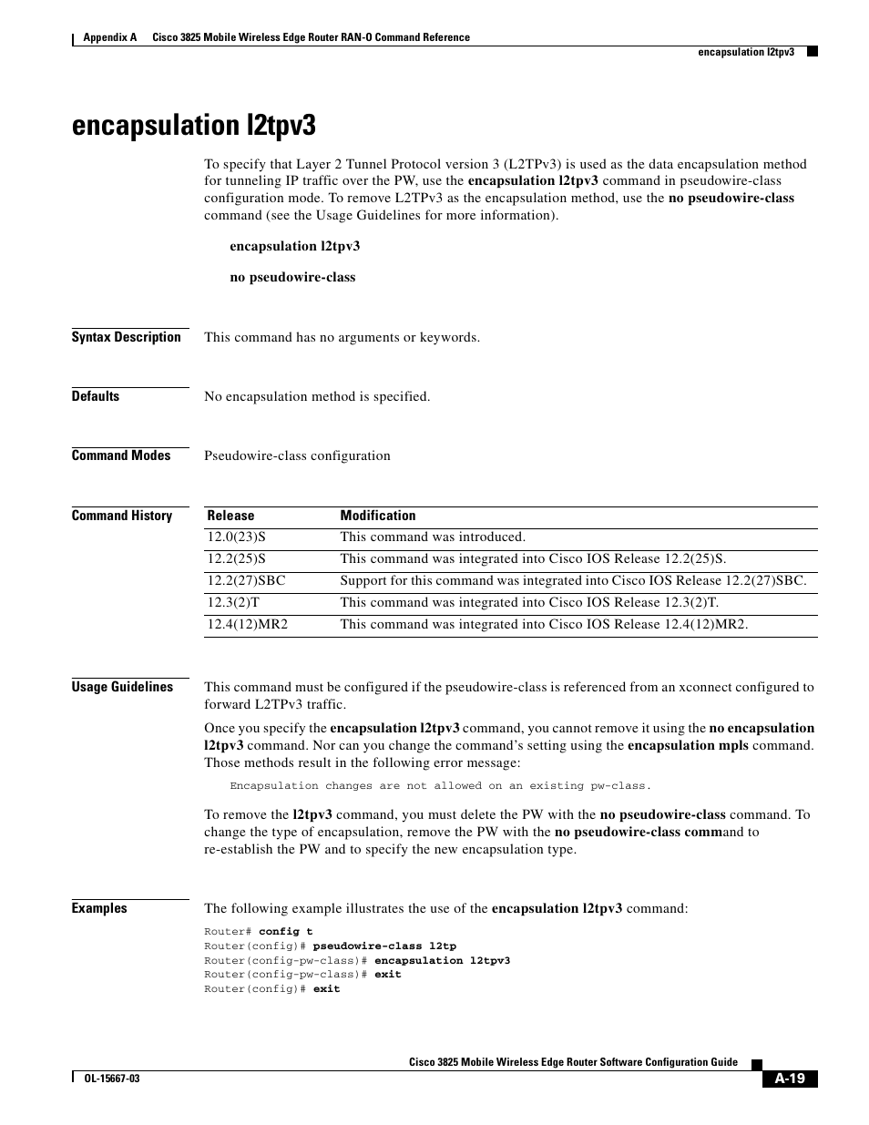 Encapsulation l2tpv3 | Cisco 3825 User Manual | Page 151 / 358