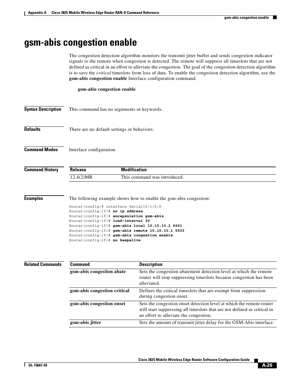 Gsm-abis congestion enable | Cisco 3825 User Manual | Page 157 / 358