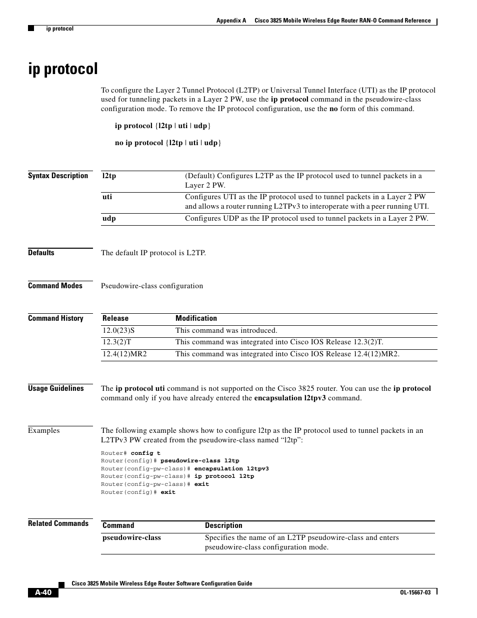 Ip protocol | Cisco 3825 User Manual | Page 172 / 358