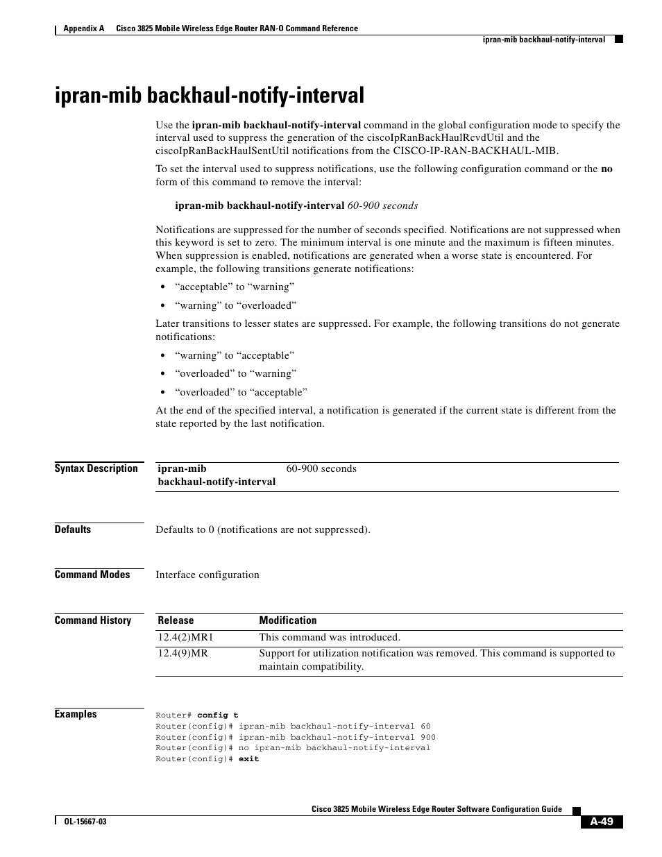 Ipran-mib backhaul-notify-interval | Cisco 3825 User Manual | Page 181 / 358