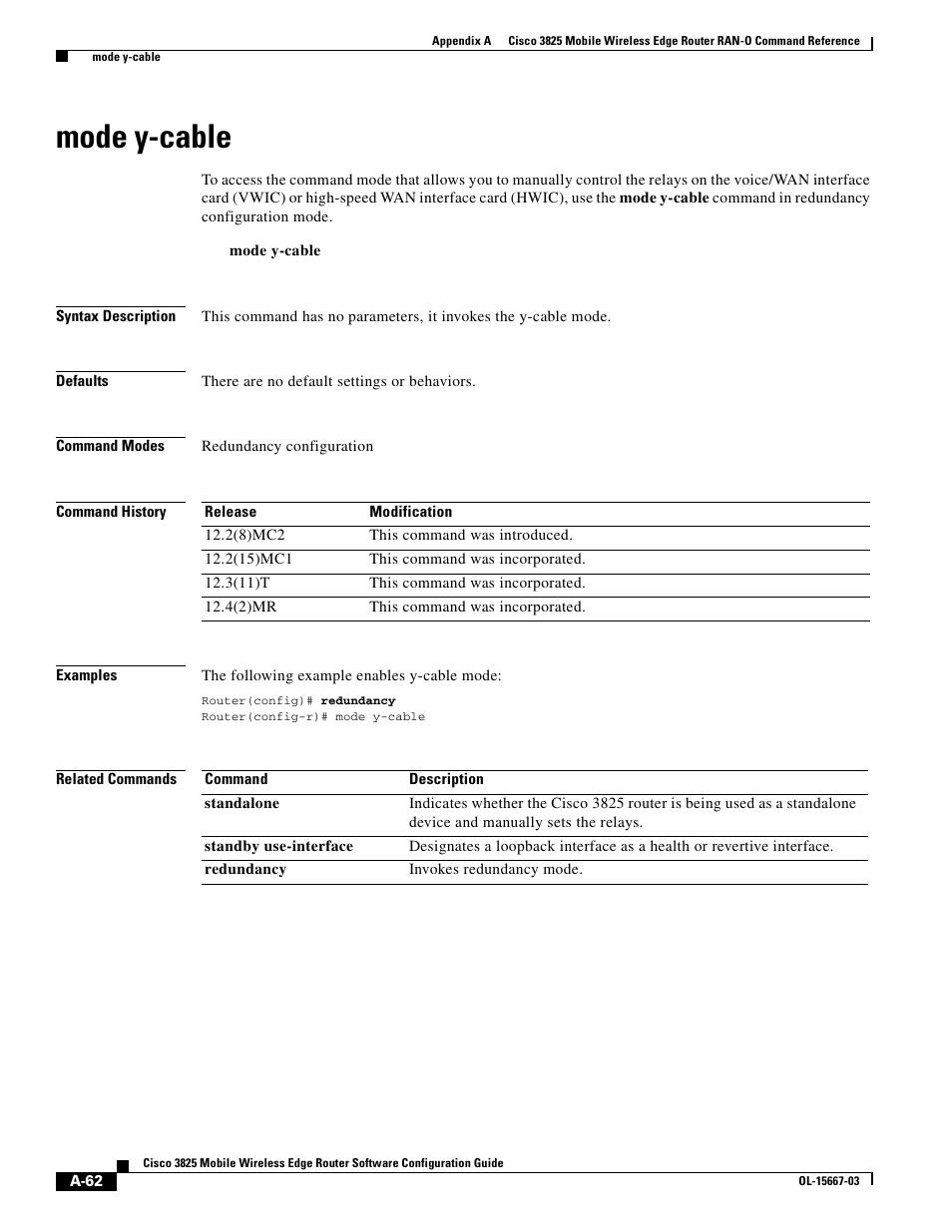 Mode y-cable | Cisco 3825 User Manual | Page 194 / 358