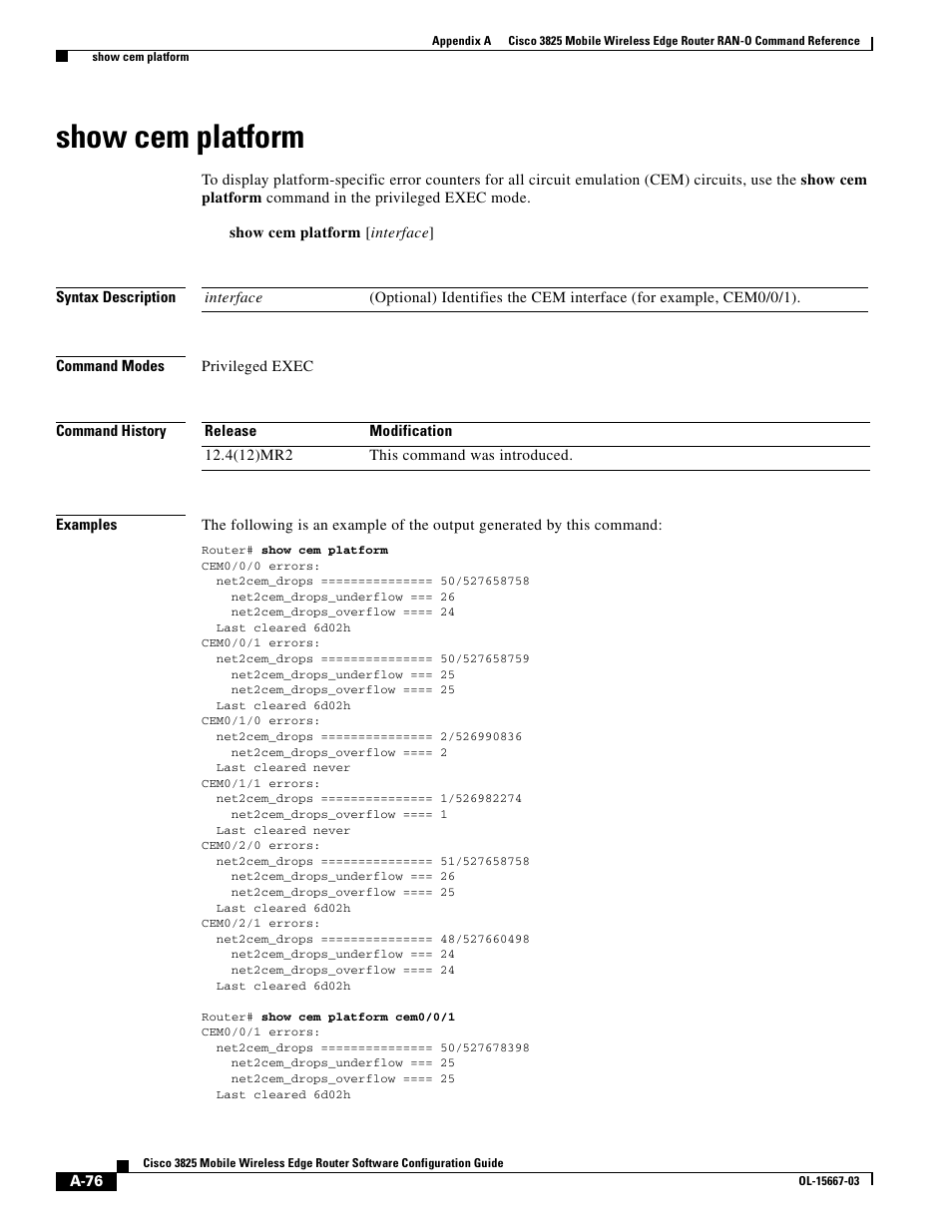 Show cem platform | Cisco 3825 User Manual | Page 208 / 358