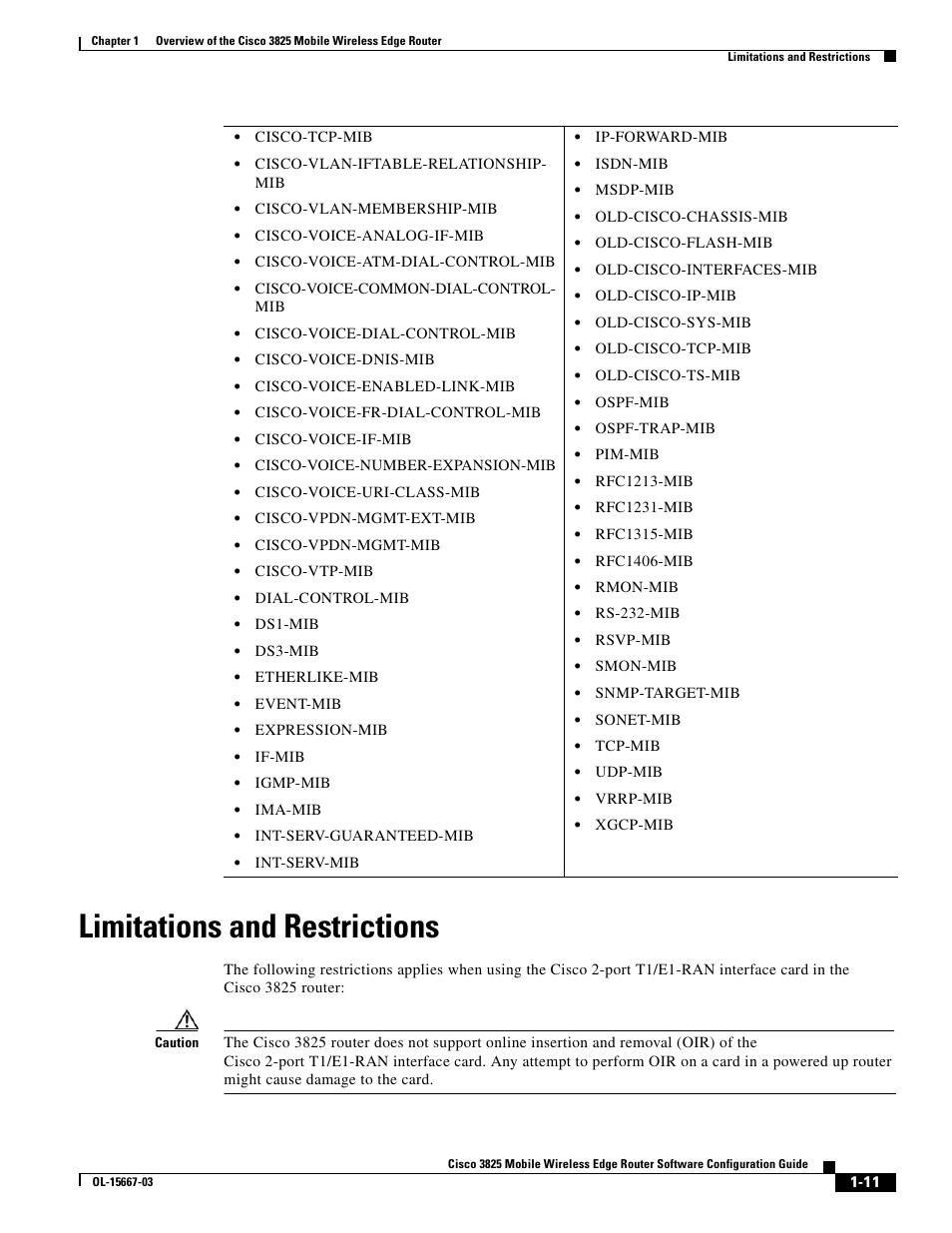Limitations and restrictions | Cisco 3825 User Manual | Page 21 / 358