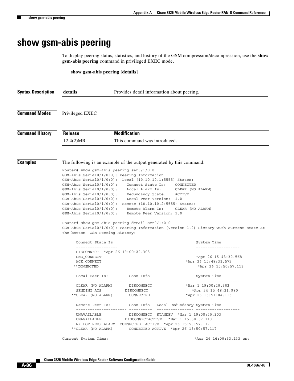 Show gsm-abis peering | Cisco 3825 User Manual | Page 218 / 358