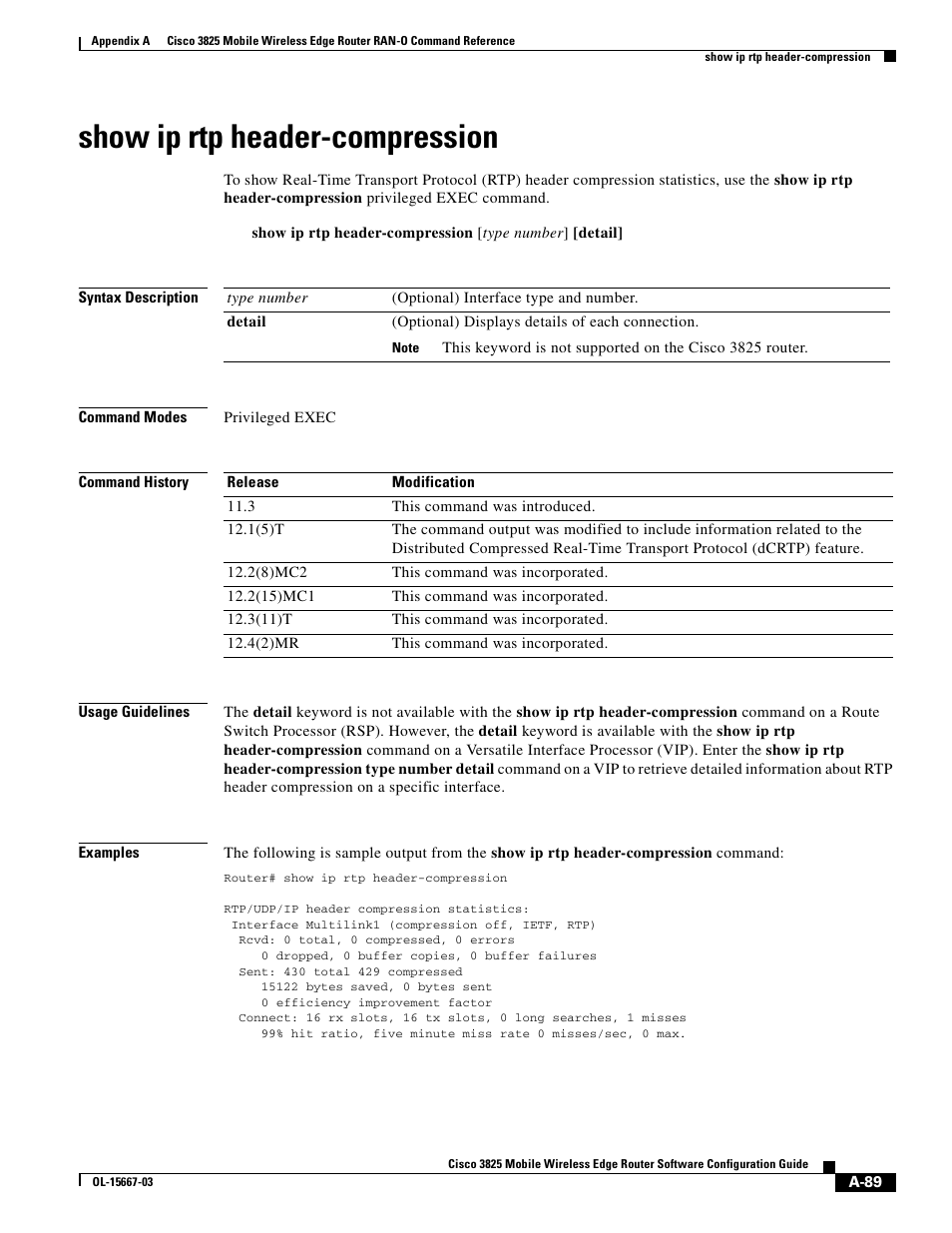 Show ip rtp header-compression | Cisco 3825 User Manual | Page 221 / 358