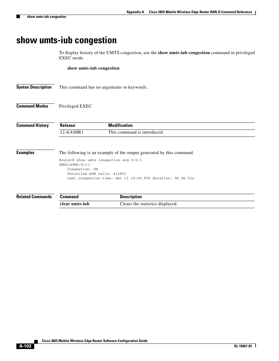 Show umts-iub congestion | Cisco 3825 User Manual | Page 234 / 358