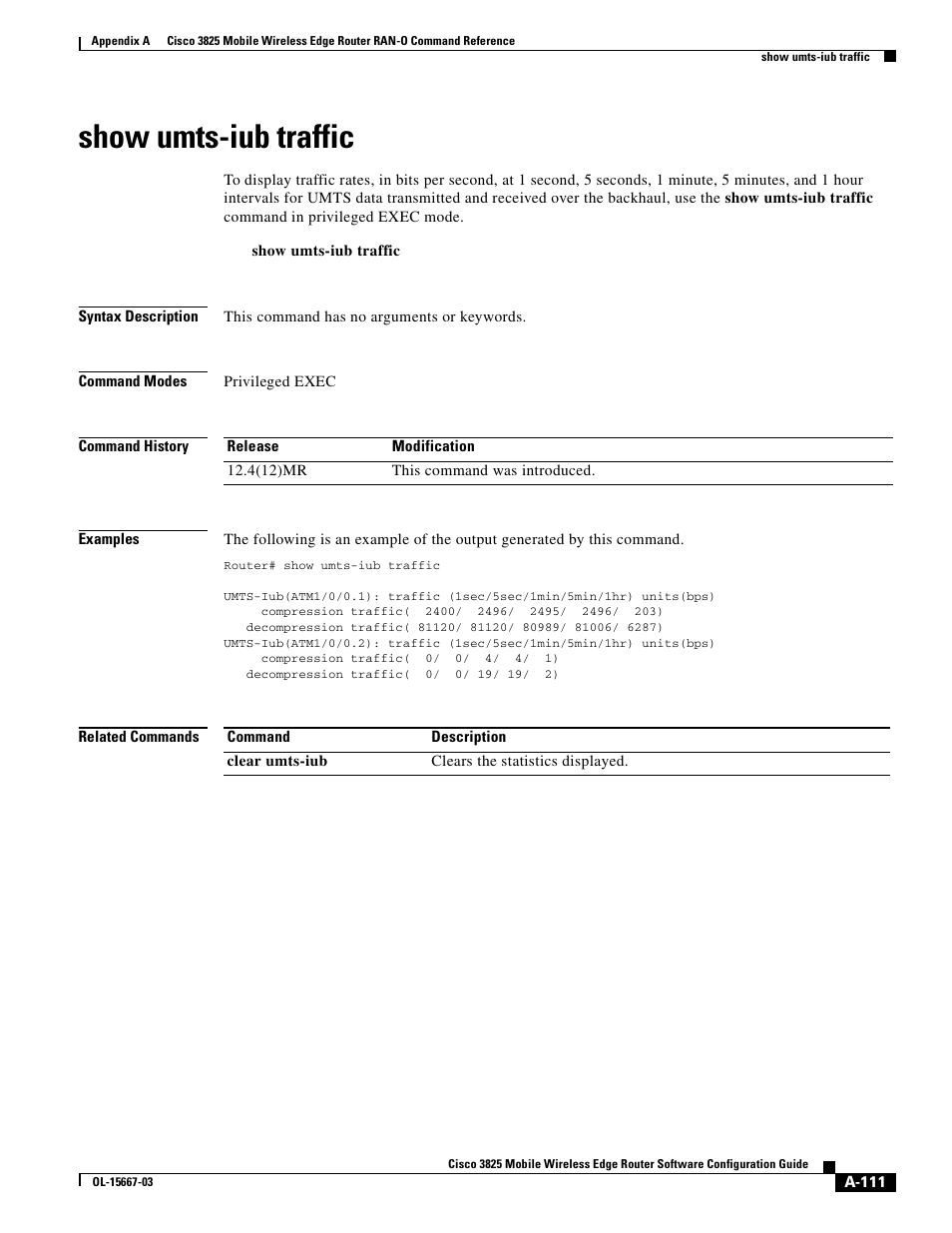 Show umts-iub traffic | Cisco 3825 User Manual | Page 243 / 358