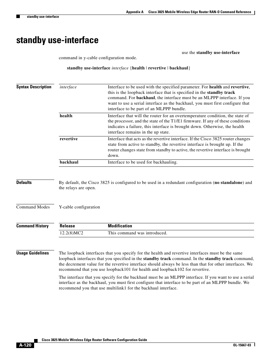 Standby use-interface | Cisco 3825 User Manual | Page 252 / 358