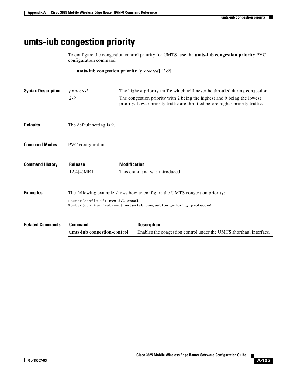 Umts-iub congestion priority | Cisco 3825 User Manual | Page 257 / 358