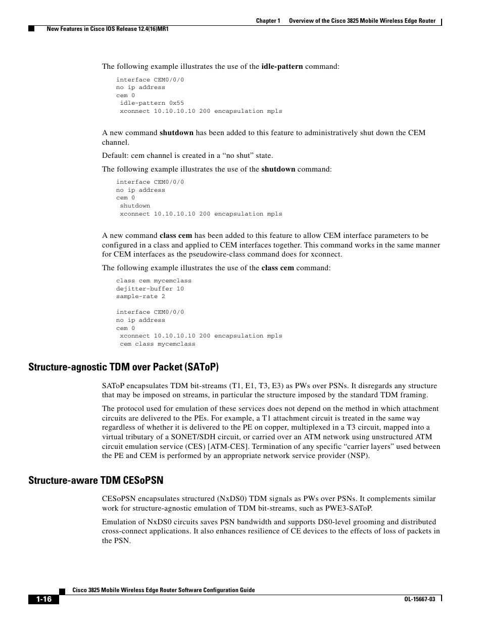 Structure-agnostic tdm over packet (satop), Structure-aware tdm cesopsn | Cisco 3825 User Manual | Page 26 / 358