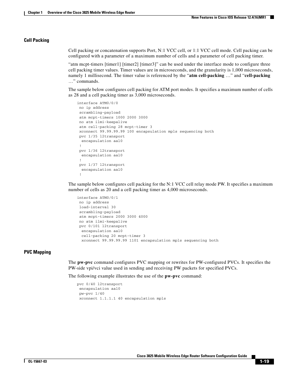 Cell packing, Pvc mapping | Cisco 3825 User Manual | Page 29 / 358