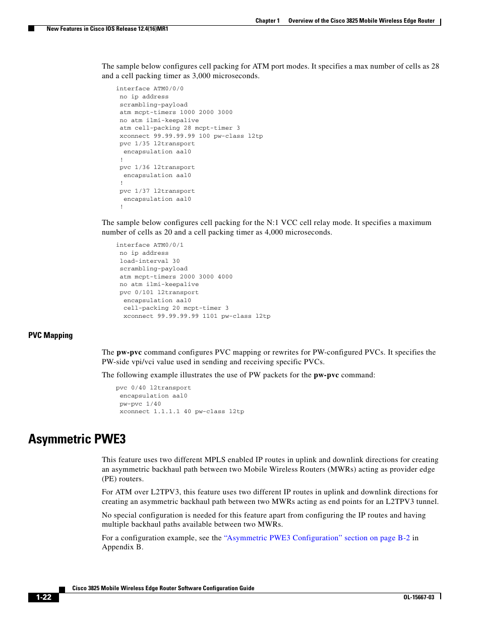 Pvc mapping, Asymmetric pwe3 | Cisco 3825 User Manual | Page 32 / 358