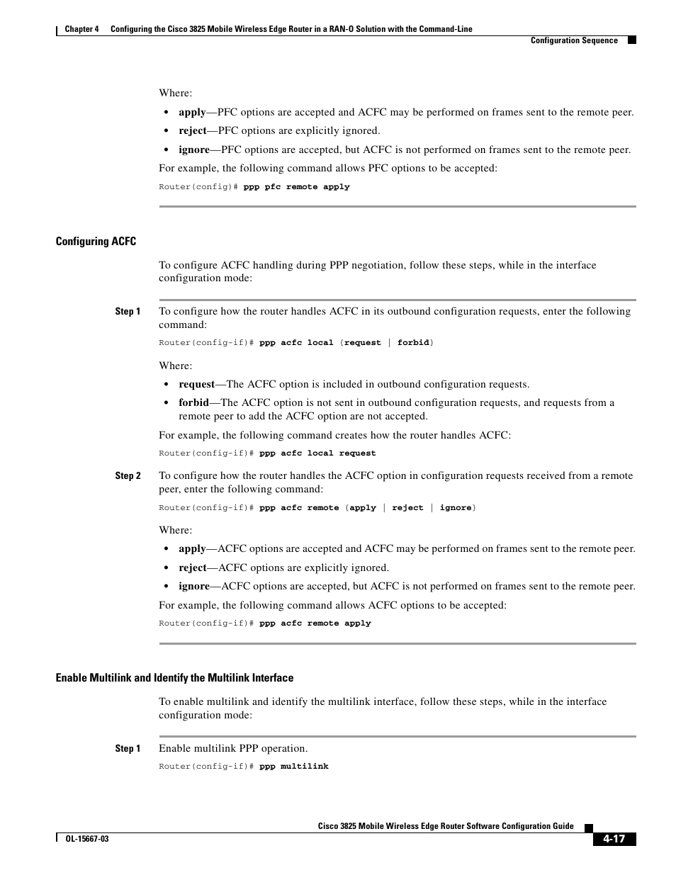 Configuring acfc | Cisco 3825 User Manual | Page 75 / 358