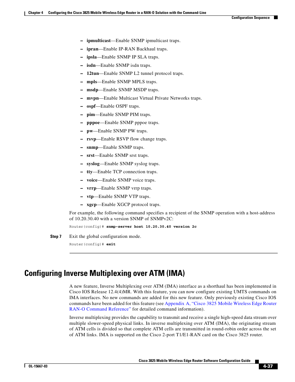 Configuring inverse multiplexing over atm (ima), Configuring inverse | Cisco 3825 User Manual | Page 95 / 358