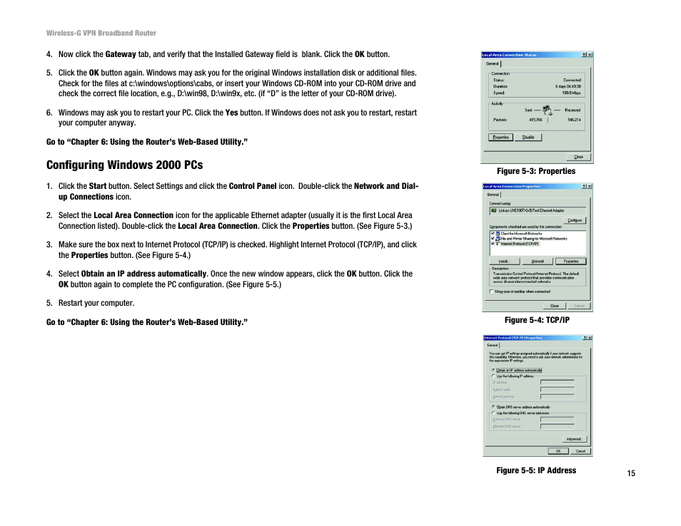 Configuring windows 2000 pcs | Cisco WRV54G User Manual | Page 19 / 101