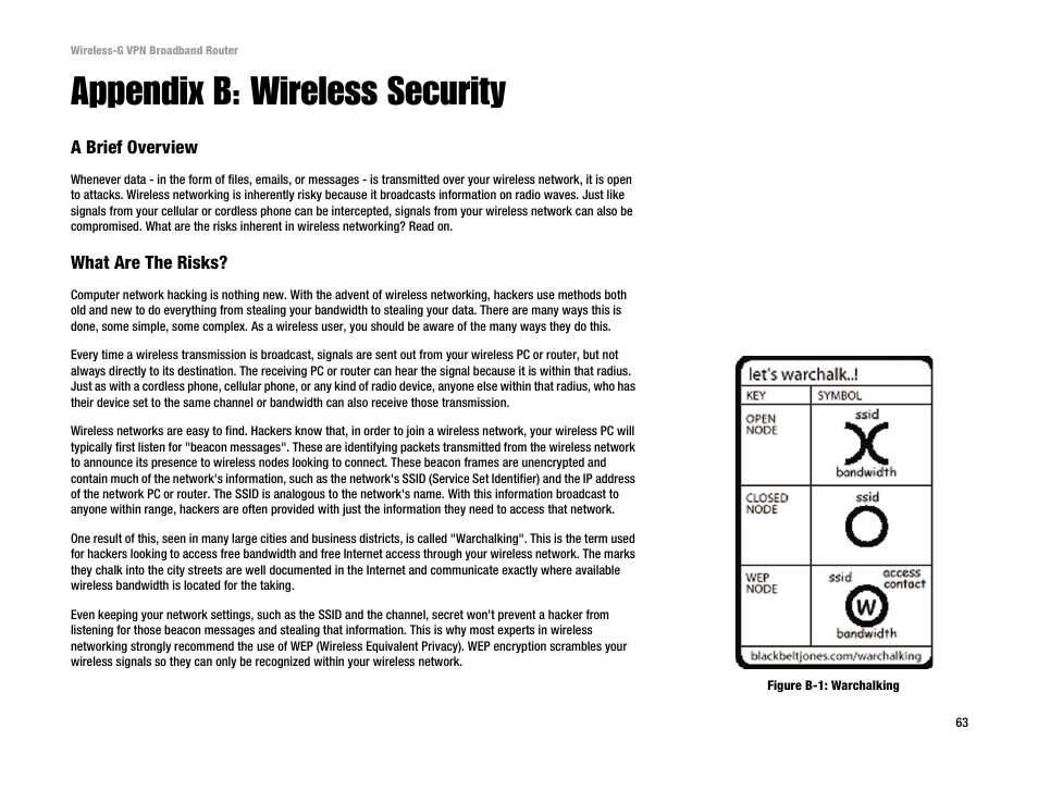Appendix b: wireless security | Cisco WRV54G User Manual | Page 67 / 101