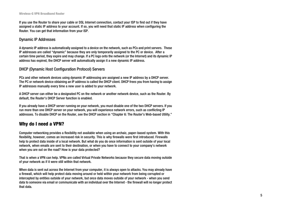 Why do i need a vpn | Cisco WRV54G User Manual | Page 9 / 101