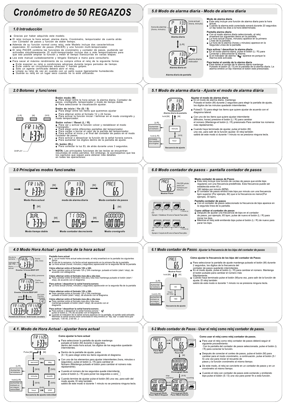 Cronómetro de 50 regazos | Q&Q QUARTZ L105J User Manual | Page 3 / 14