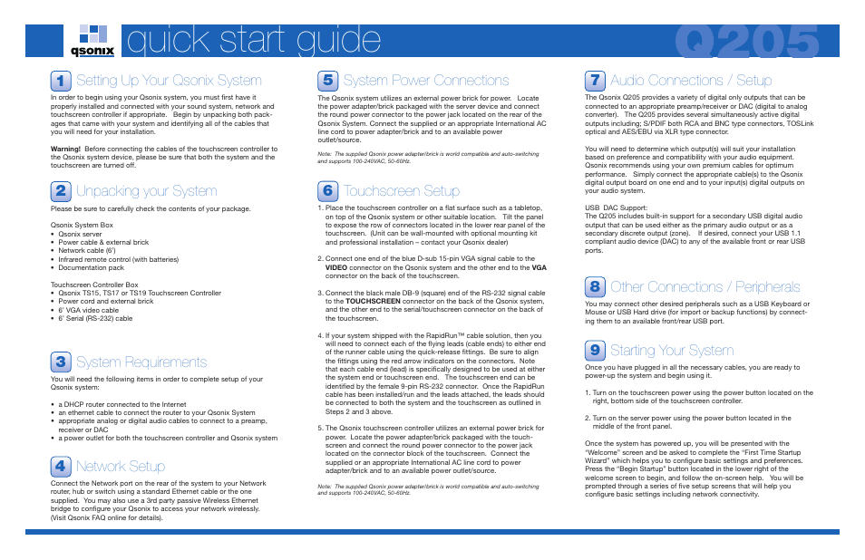 Qsonix Q205 User Manual | 2 pages