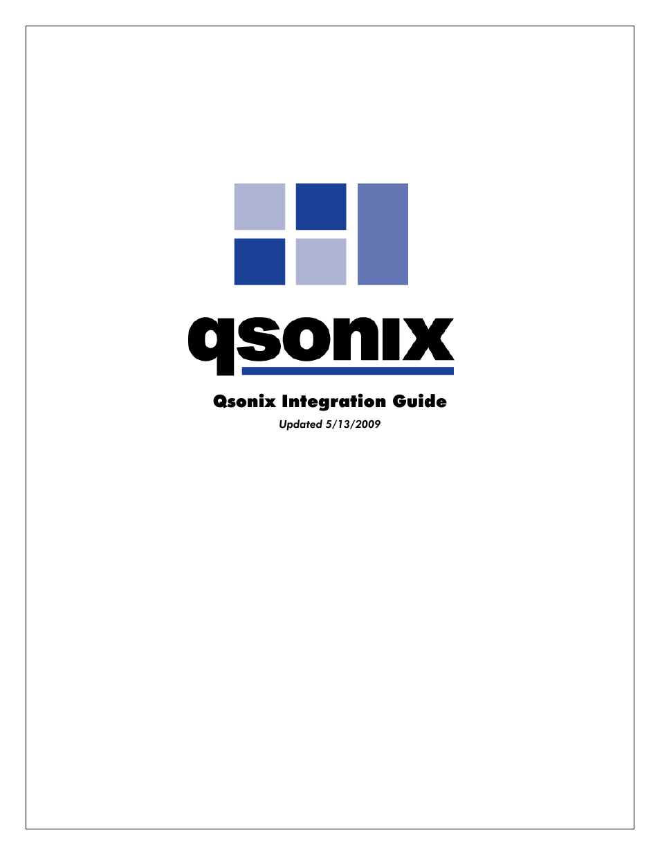 Qsonix Integration User Manual | 32 pages