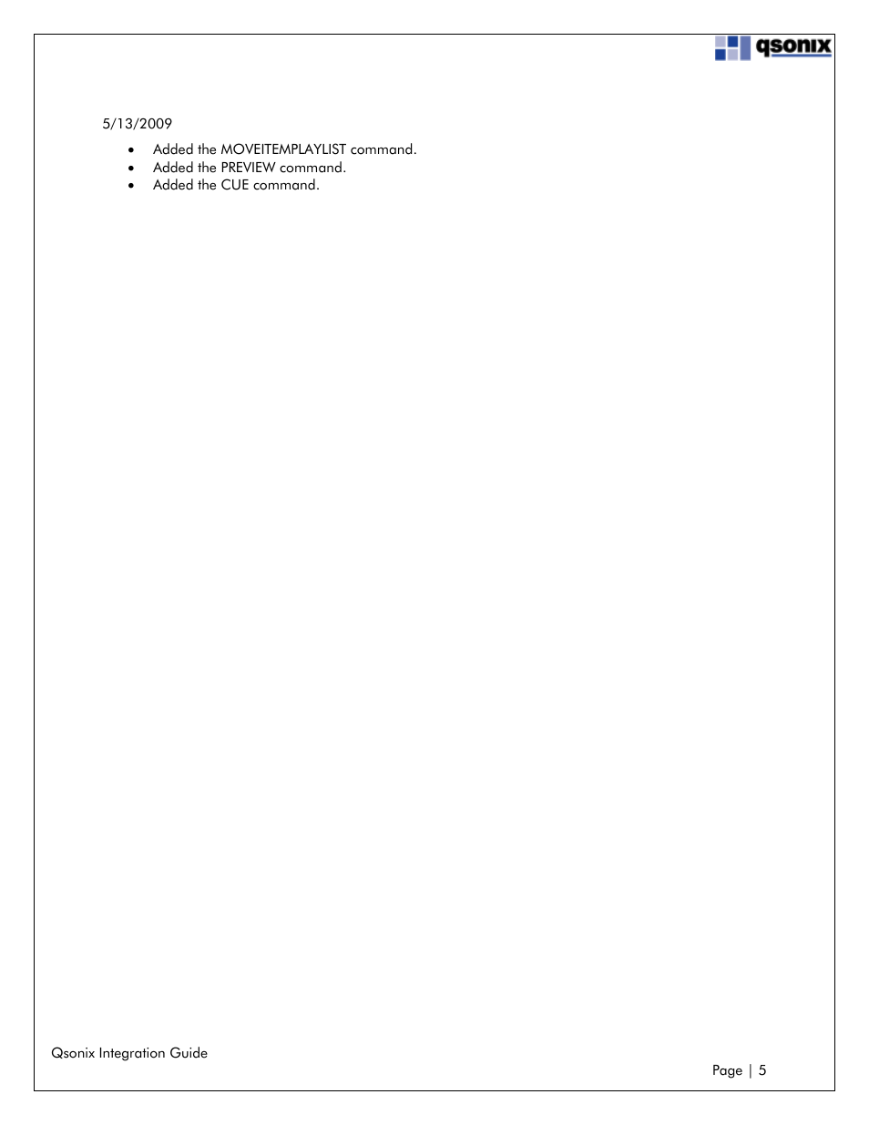 Qsonix Integration User Manual | Page 5 / 32