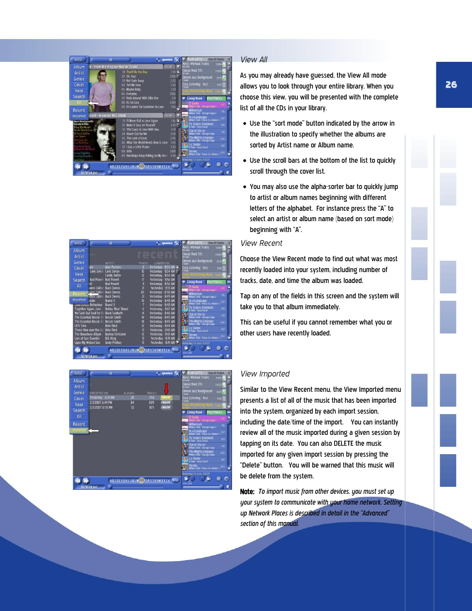 View all view recent view imported | Qsonix Q110 User Manual | Page 26 / 62