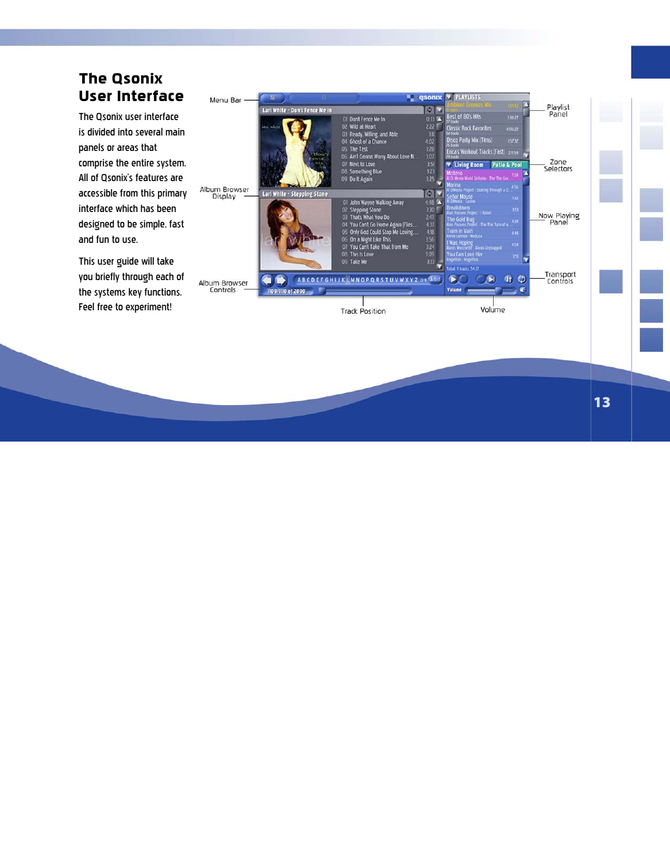The qsonix user interface, The q us, Sonix er interface | Qsonix Q100 System User Manual | Page 13 / 42
