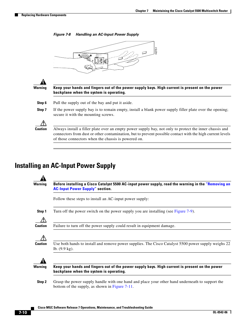 Installing an ac-input power supply, Figure 7-8, Cisco | Cisco 5500 User Manual | Page 10 / 18