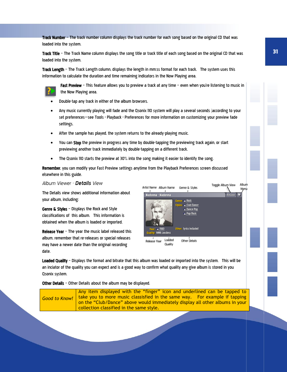 Album viewer - details view | Qsonix QJB110 User Manual | Page 27 / 64