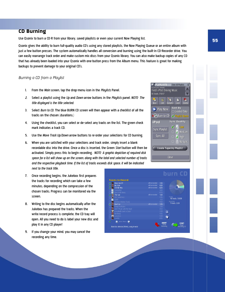 Cd burning | Qsonix QJB110 User Manual | Page 51 / 64