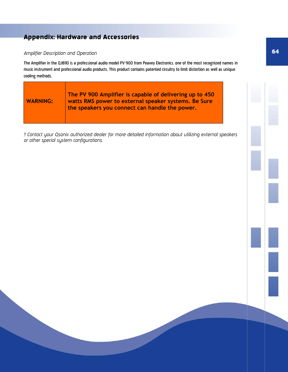 Appendix: hardware and accessories | Qsonix QJB110 User Manual | Page 60 / 64