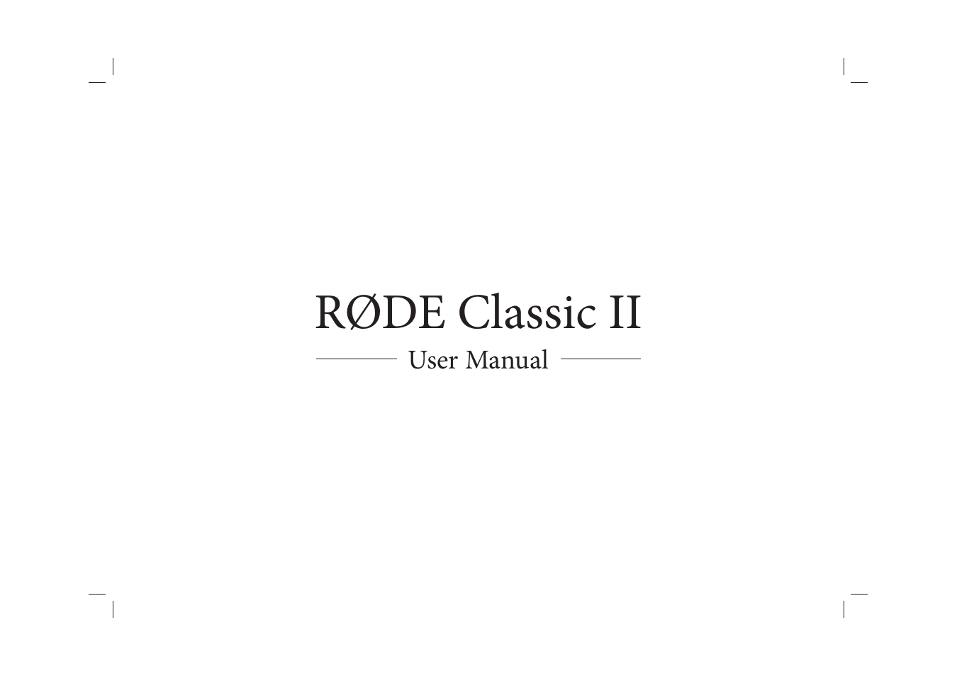 RODE Microphones Classic II Limited Edition User Manual | 9 pages