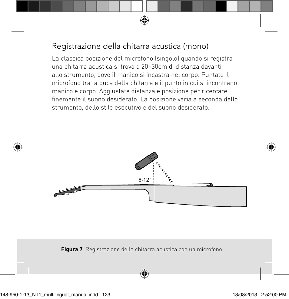 Registrazione della chitarra acustica (mono) | RODE Microphones NT1 User Manual | Page 123 / 208
