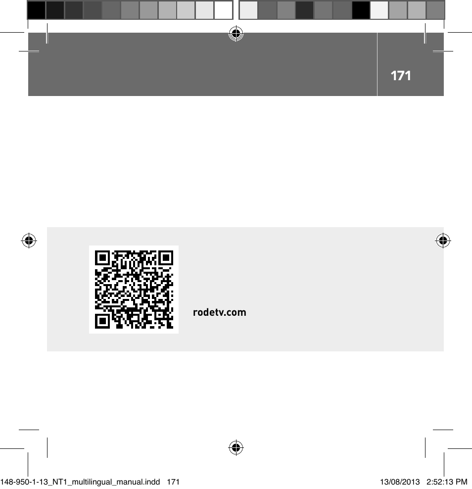 RODE Microphones NT1 User Manual | Page 171 / 208