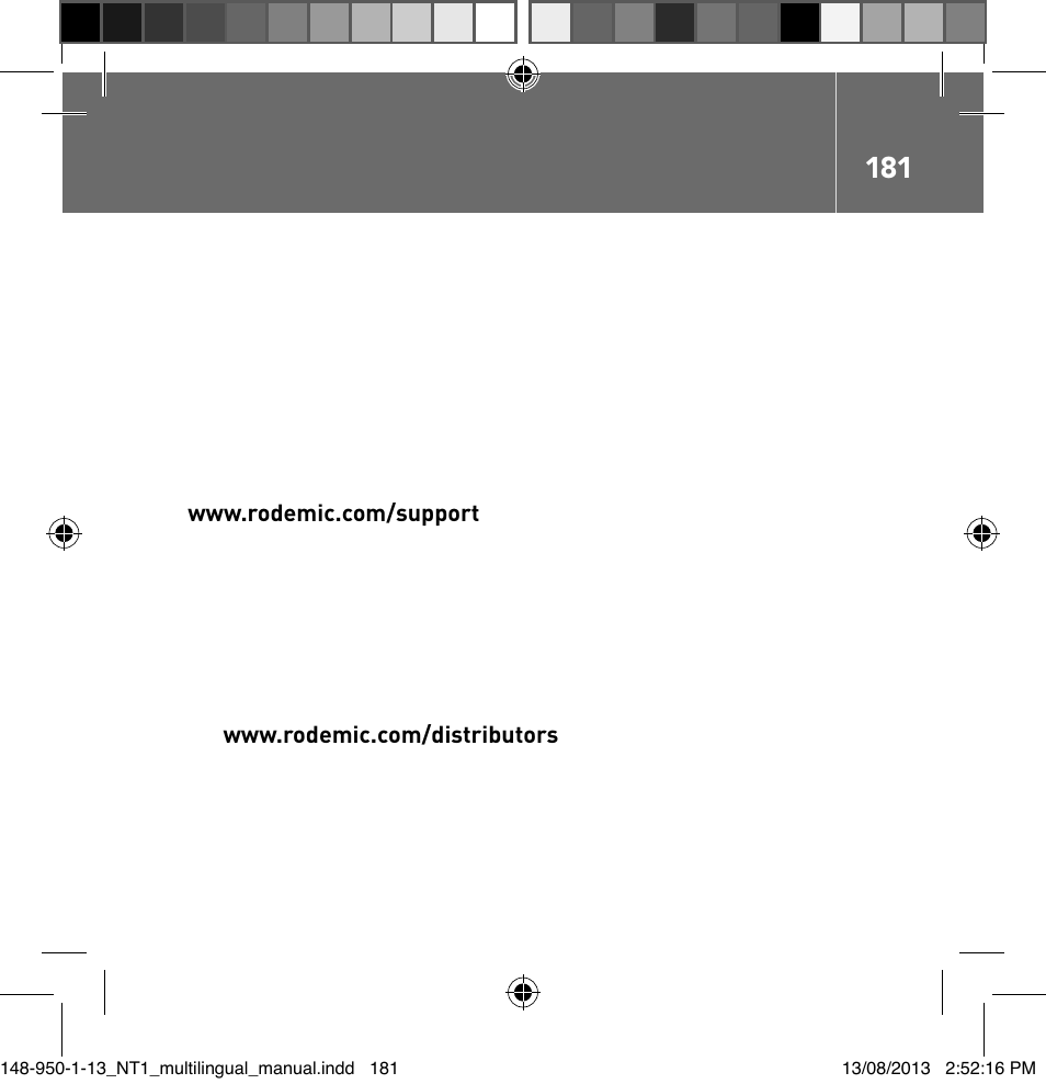 RODE Microphones NT1 User Manual | Page 181 / 208
