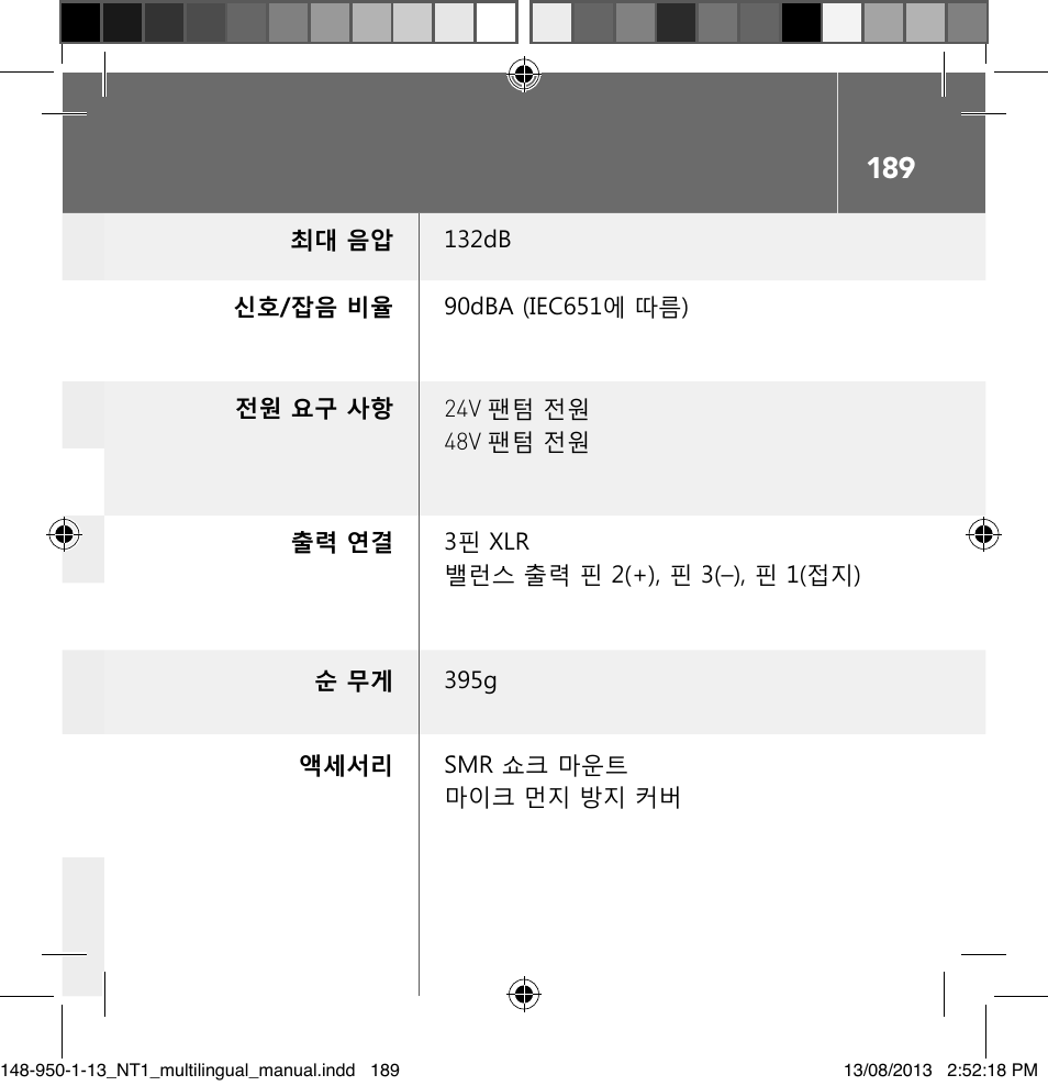 RODE Microphones NT1 User Manual | Page 189 / 208