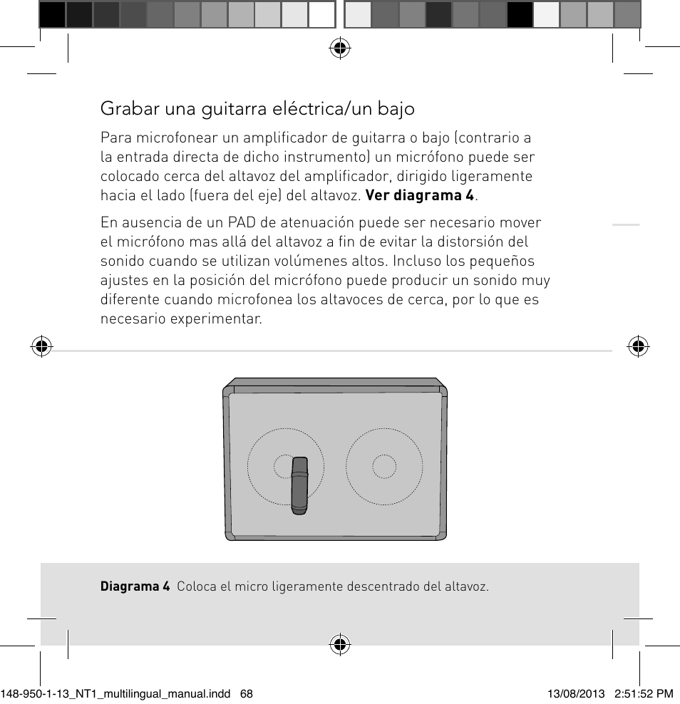Grabar una guitarra eléctrica/un bajo | RODE Microphones NT1 User Manual | Page 68 / 208
