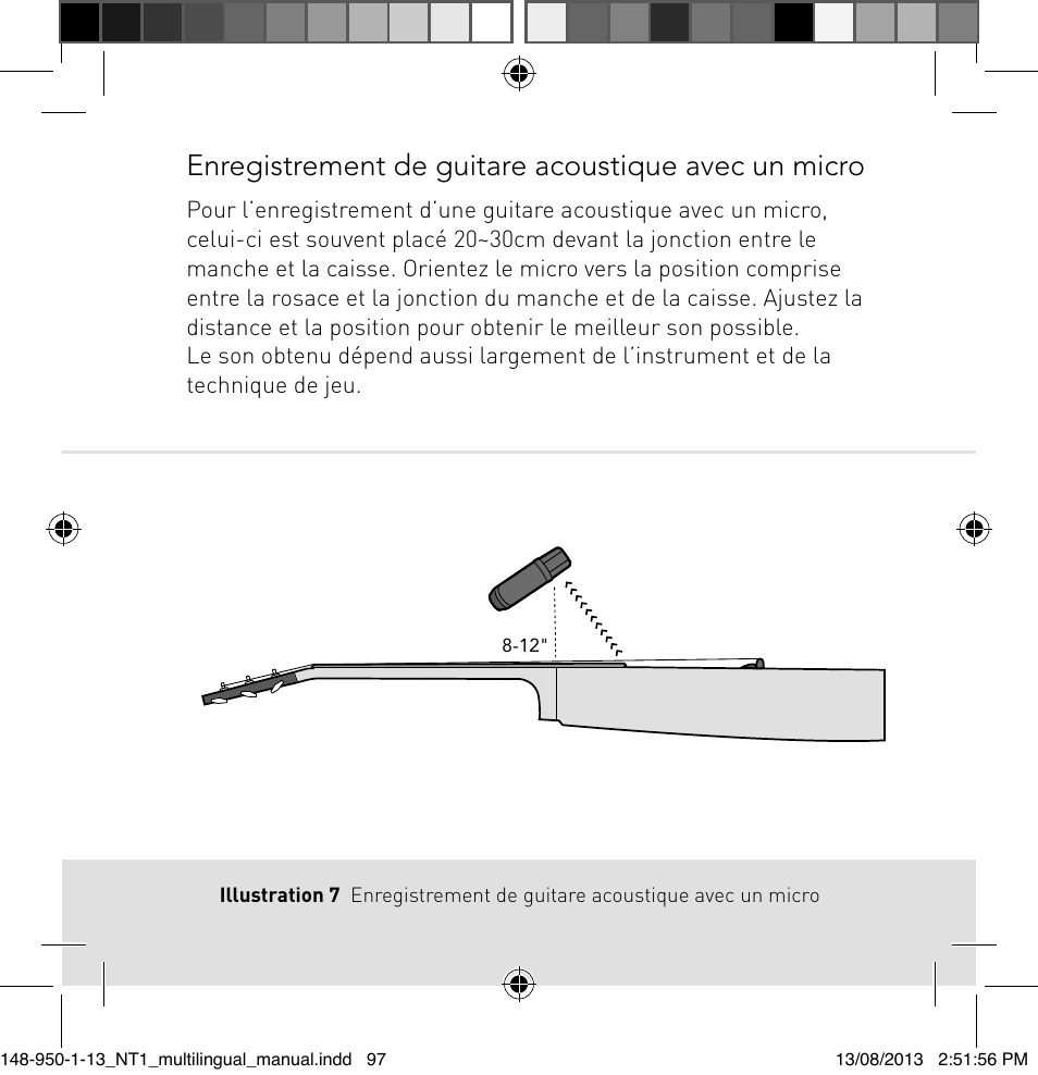 Enregistrement de guitare acoustique avec un micro | RODE Microphones NT1 User Manual | Page 97 / 208