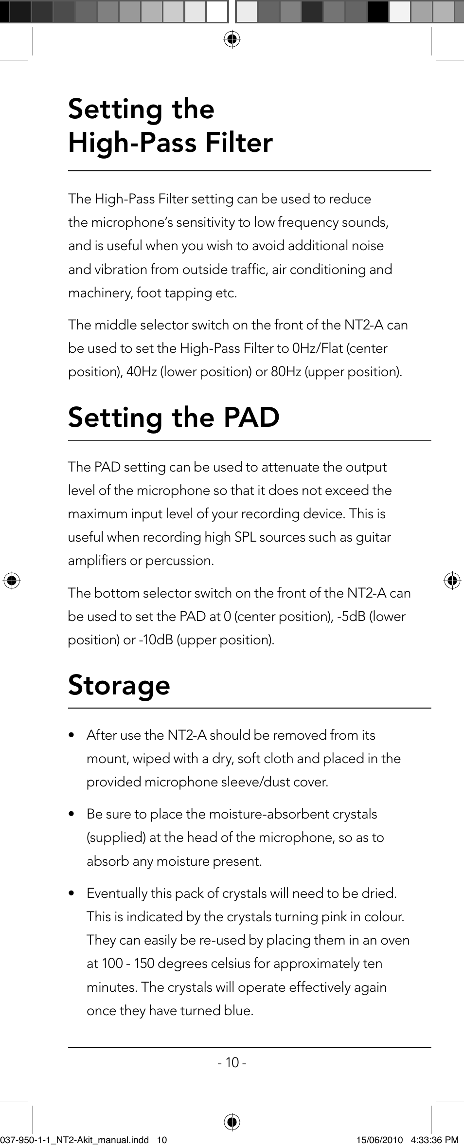 RODE Microphones NT2-A User Manual | Page 10 / 12