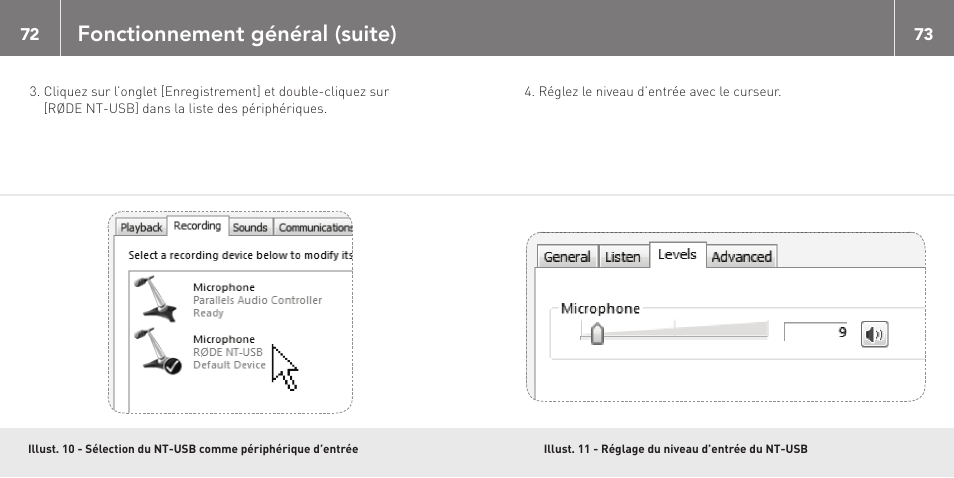 Fonctionnement général (suite) | RODE Microphones NT-USB User Manual | Page 37 / 105