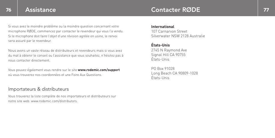 Assistance, Contacter røde | RODE Microphones NT-USB User Manual | Page 39 / 105